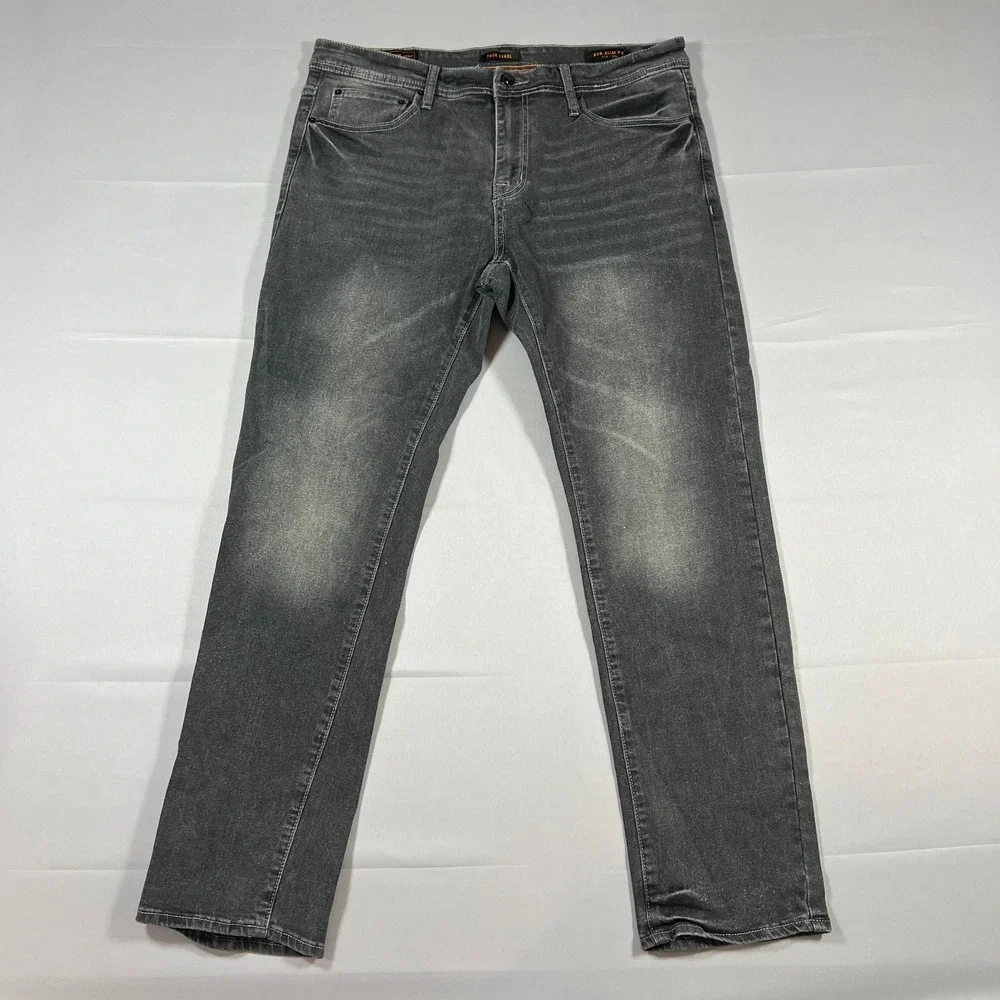 True Rebel Jeans Mens 34X30 Dark Gray Premium Denim 808 Slim Fit Straight Leg